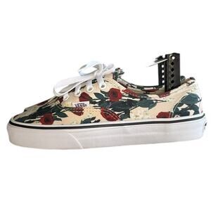 Unisex Vans Authentic Roses Canvas Athletic Skate Sneaker Shoes SZ M5.5/W7 Beige